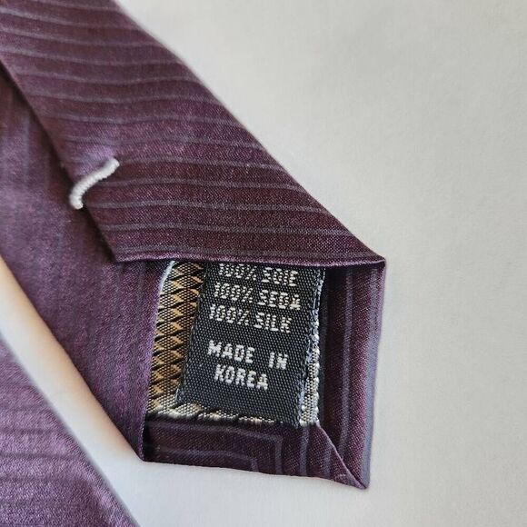 Ottimo Uomo 100% silk vintage Italian scarf slash stripes brown - Picture 5 of 6